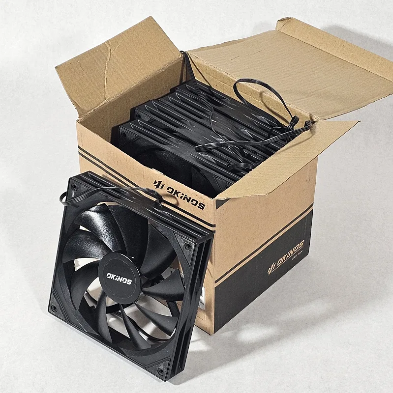 Box of (5) 140mm Okinos PC Fans Lot