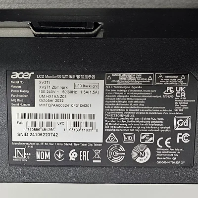 Acer XV271 27" Gaming Monitor - photo 7