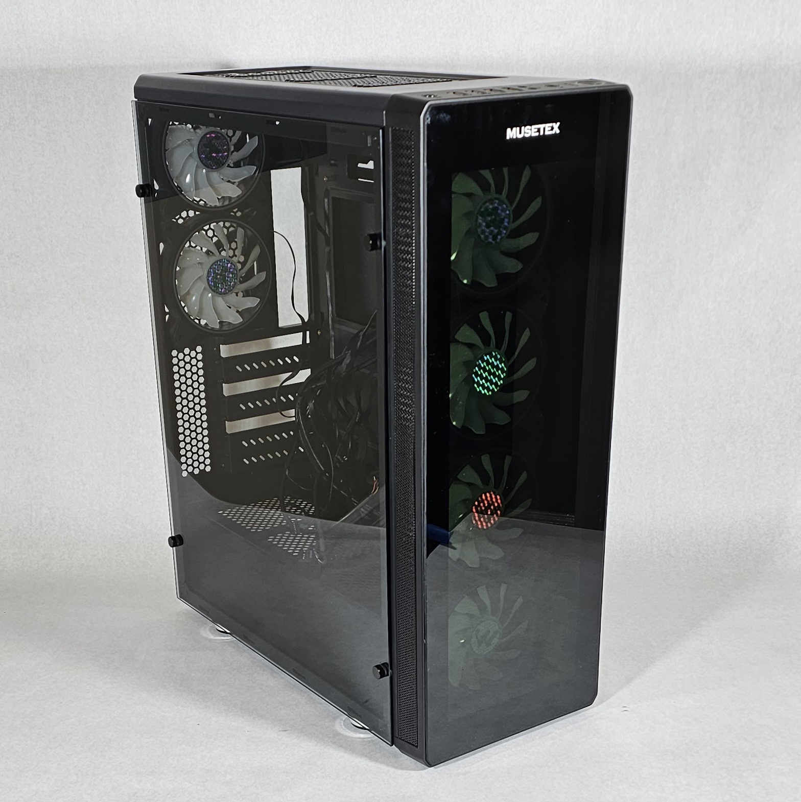 Black Musetex ATX PC Case w\ 6 RGB Fans - Like New