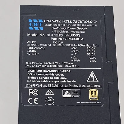 650 Watt PSU CWT GPS650S Power Supply - photo 2