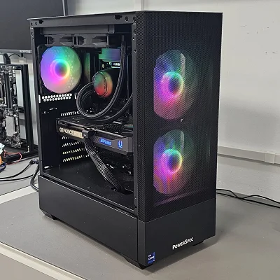 Black PowerSpec PC Case with Tempered Glass w/ 3 Fans - photo 9
