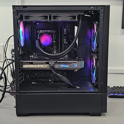 Black PowerSpec PC Case with Tempered Glass w/ 3 Fans - photo 10