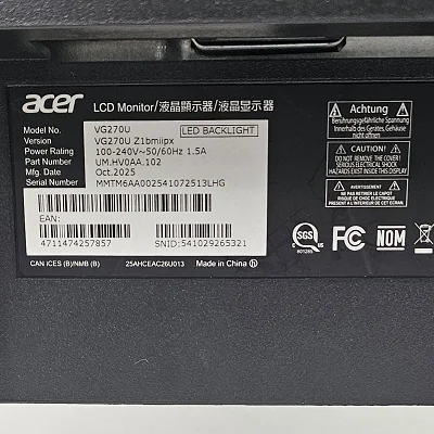 170Hz 1ms Acer VG270U 27" Gaming Monitor - photo 7