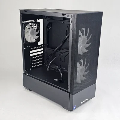 Black PowerSpec PC Case with Tempered Glass w/ 3 Fans - photo 4