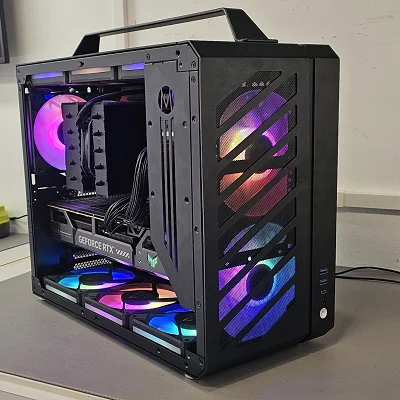 Black PC Case with Tempered Glass w/ 5 Fans - photo 9