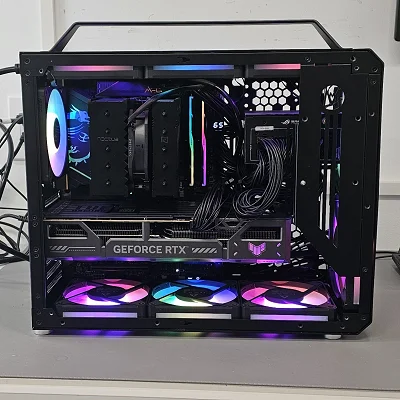 Black PC Case with Tempered Glass w/ 5 Fans - photo 10