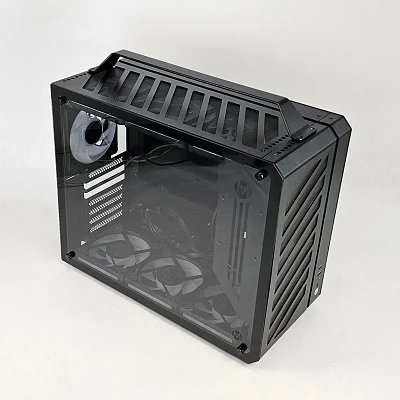 Black PC Case with Tempered Glass w/ 5 Fans - photo 1