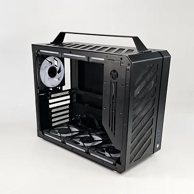 Black PC Case with Tempered Glass w/ 5 Fans - photo 4