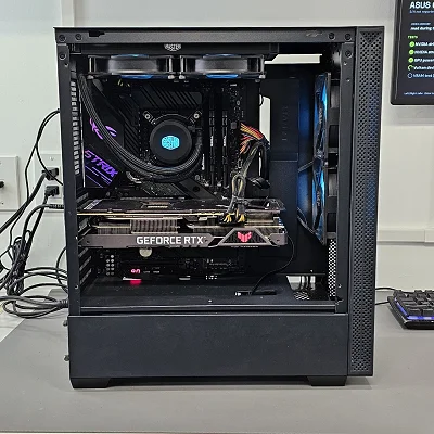 Black PowerSpec PC Case with Tempered Glass w/ 2 Fans - photo 10