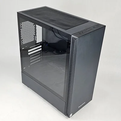 Black PowerSpec PC Case with Tempered Glass w/ 2 Fans - photo 1