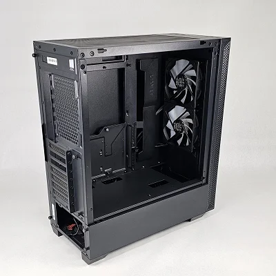 Black PowerSpec PC Case with Tempered Glass w/ 2 Fans - photo 3