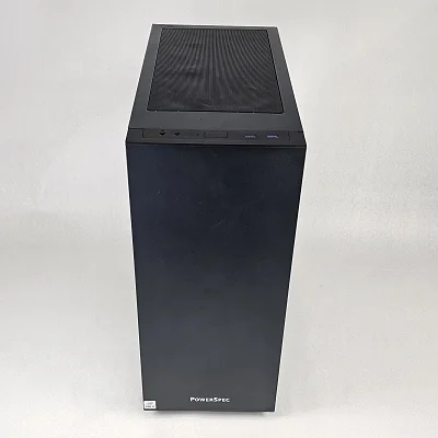 Black PowerSpec PC Case with Tempered Glass w/ 2 Fans - photo 5