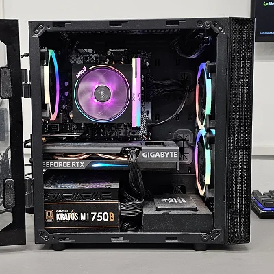 Black CLX PC Case with Tempered Glass w/ 3 Fans - photo 10