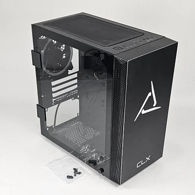 Black CLX PC Case with Tempered Glass w/ 3 Fans - photo 1