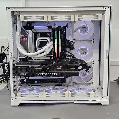 White PC Case with Tempered Glass w/ 6 Fans - photo 10
