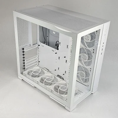 White PC Case with Tempered Glass w/ 6 Fans - photo 1