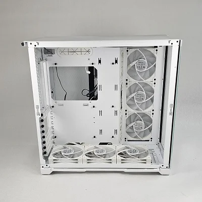 White PC Case with Tempered Glass w/ 6 Fans - photo 2