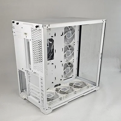 White PC Case with Tempered Glass w/ 6 Fans - photo 3