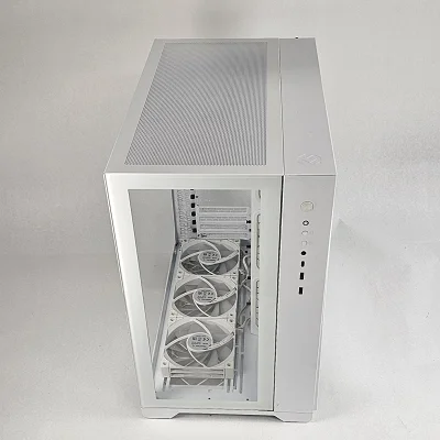 White PC Case with Tempered Glass w/ 6 Fans - photo 5