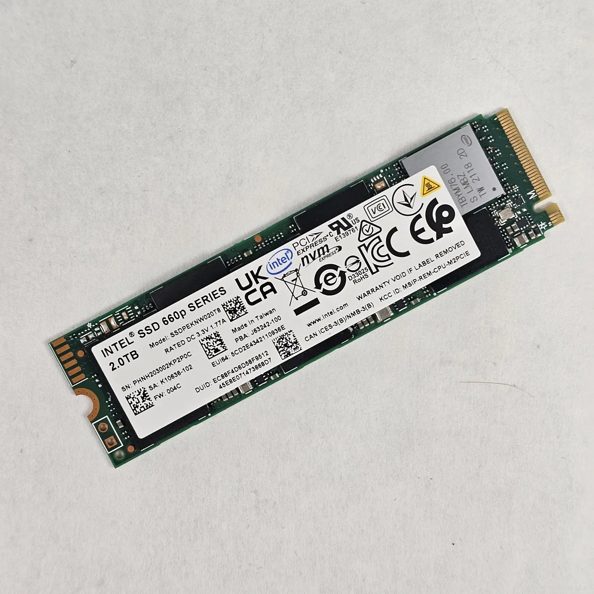 2TB NVMe M.2 SSD Intel 660p Gen3