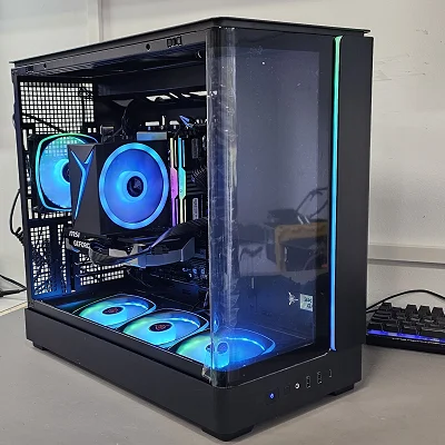 Black Skytech Gaming PC Case with Tempered Glass w/ 4 Fans - photo 9