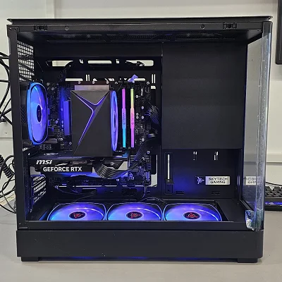 Black Skytech Gaming PC Case with Tempered Glass w/ 4 Fans - photo 10