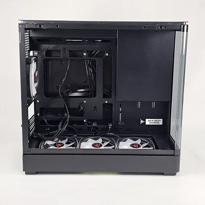 Black Skytech Gaming PC Case with Tempered Glass w/ 4 Fans - photo 2