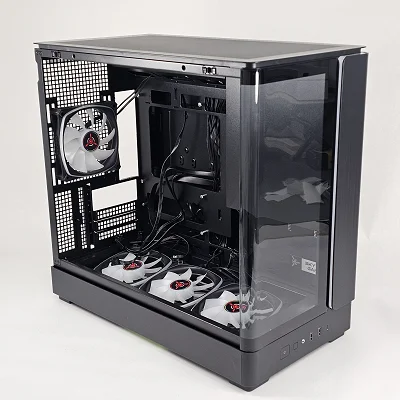 Black Skytech Gaming PC Case with Tempered Glass w/ 4 Fans - photo 4