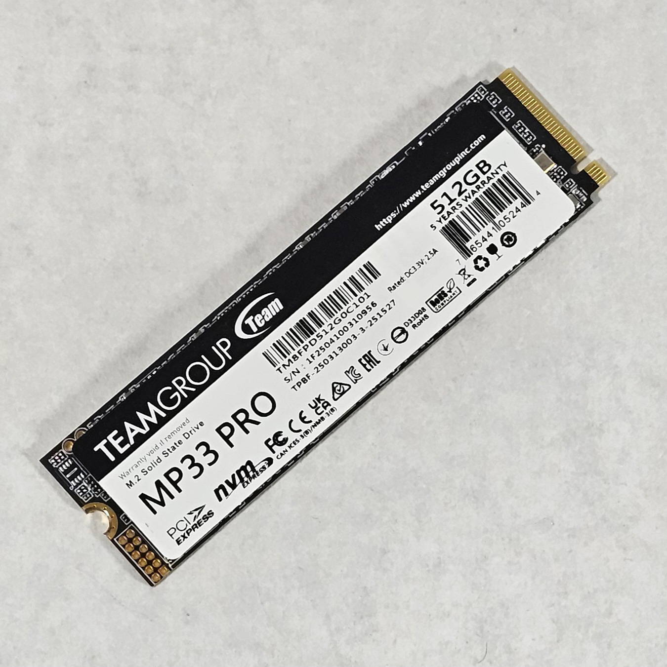 512GB NVMe M.2 SSD TEAMGROUP MP33 PRO