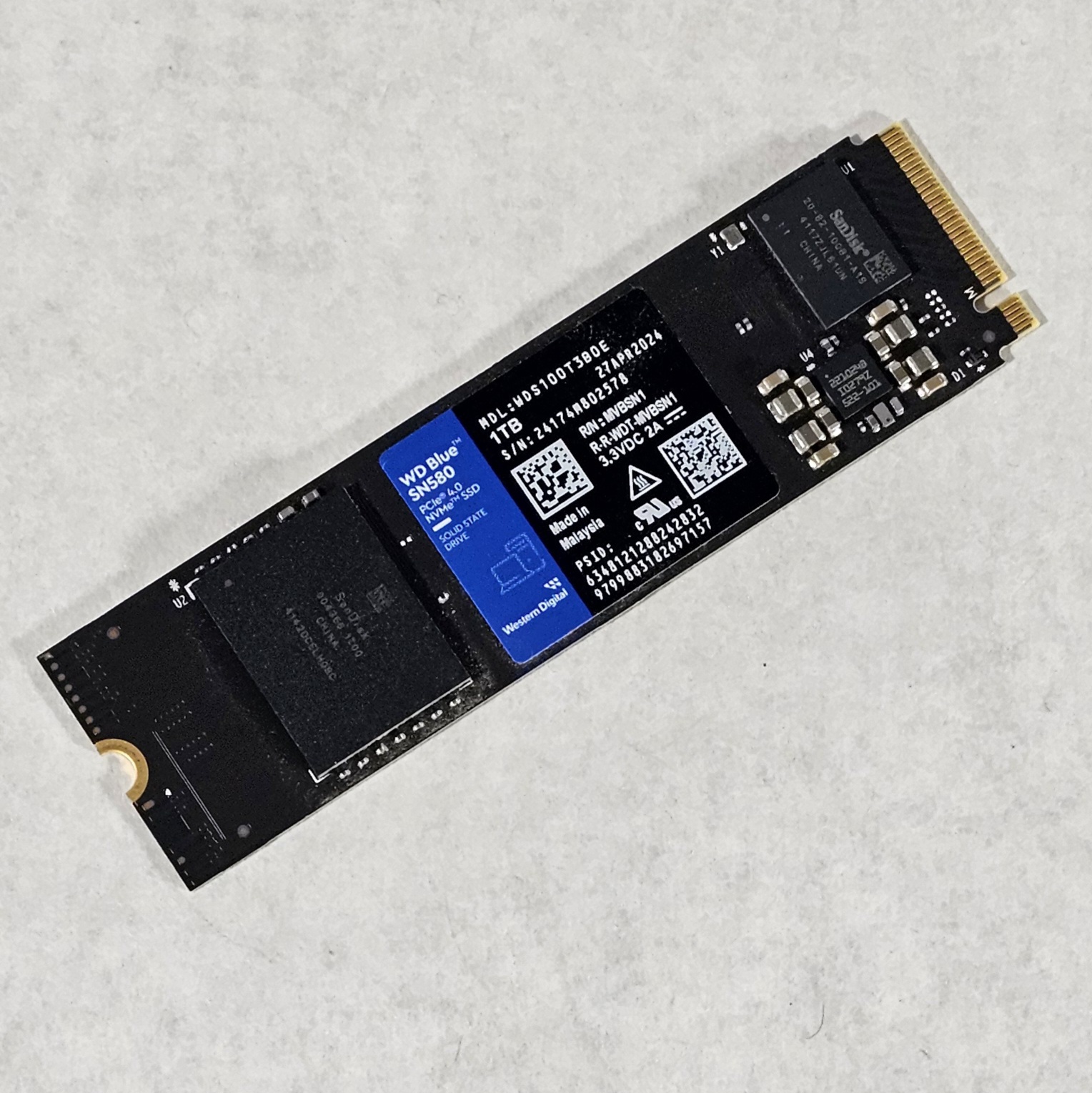 1TB NVMe M.2 SSD Gen4 WD Blue SN580
