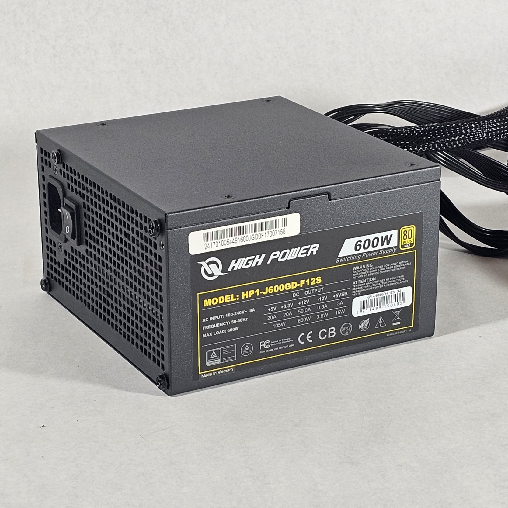 600 Watt PSU 80+ GOLD HIGH POWER Power Supply