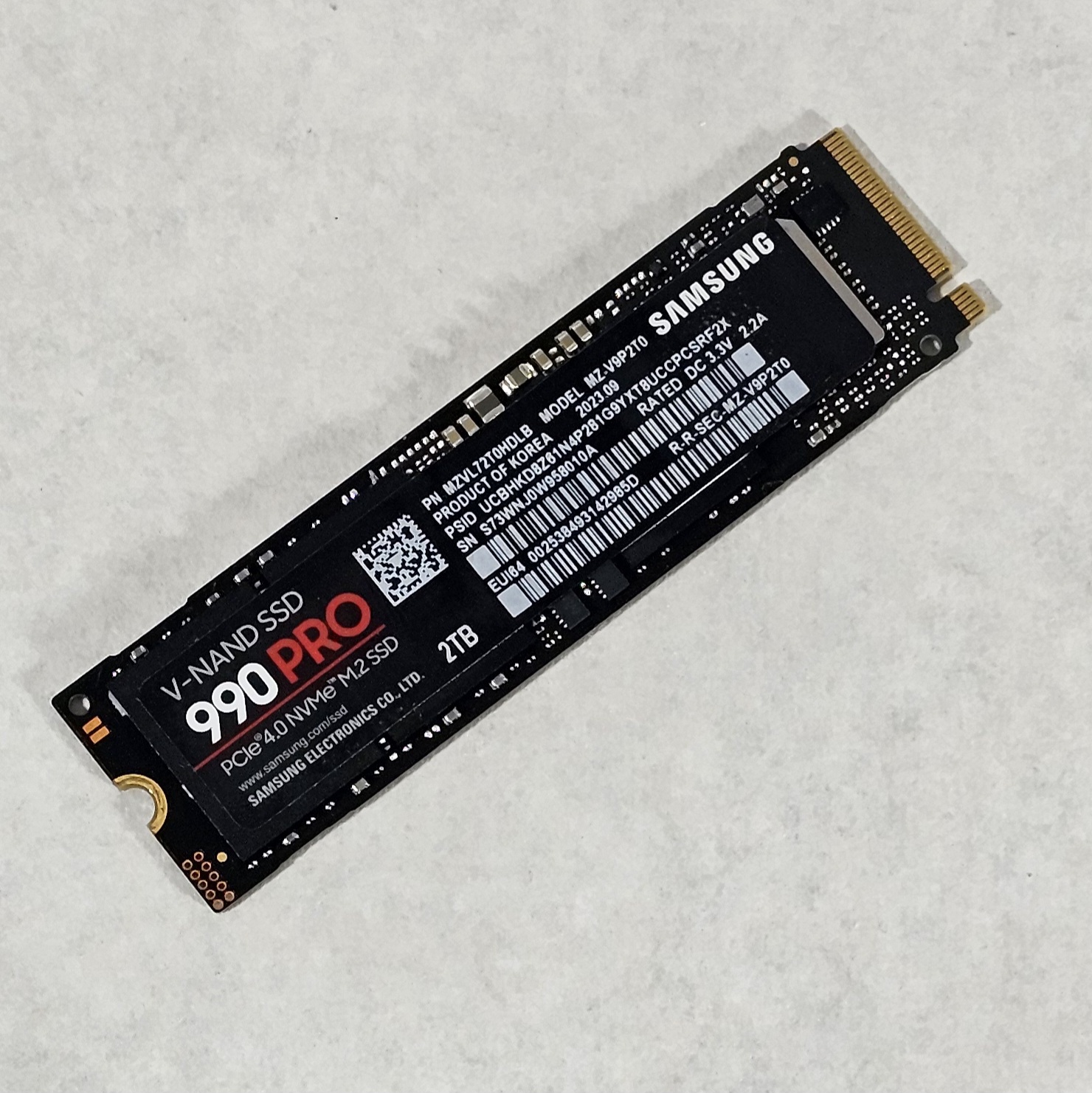 2TB NVMe M.2 SSD Gen4 Samsung 990 PRO V-NAND