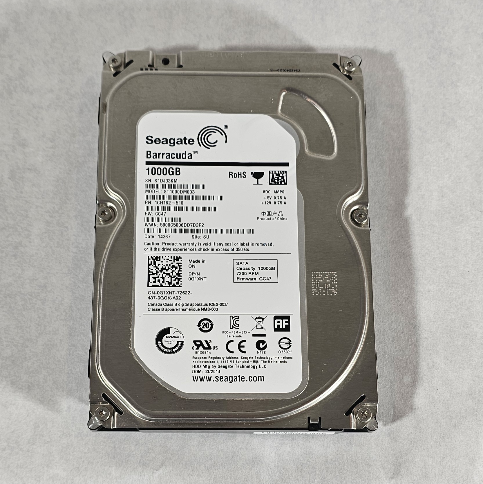 1TB HDD Hard Drive Seagate Barracuda