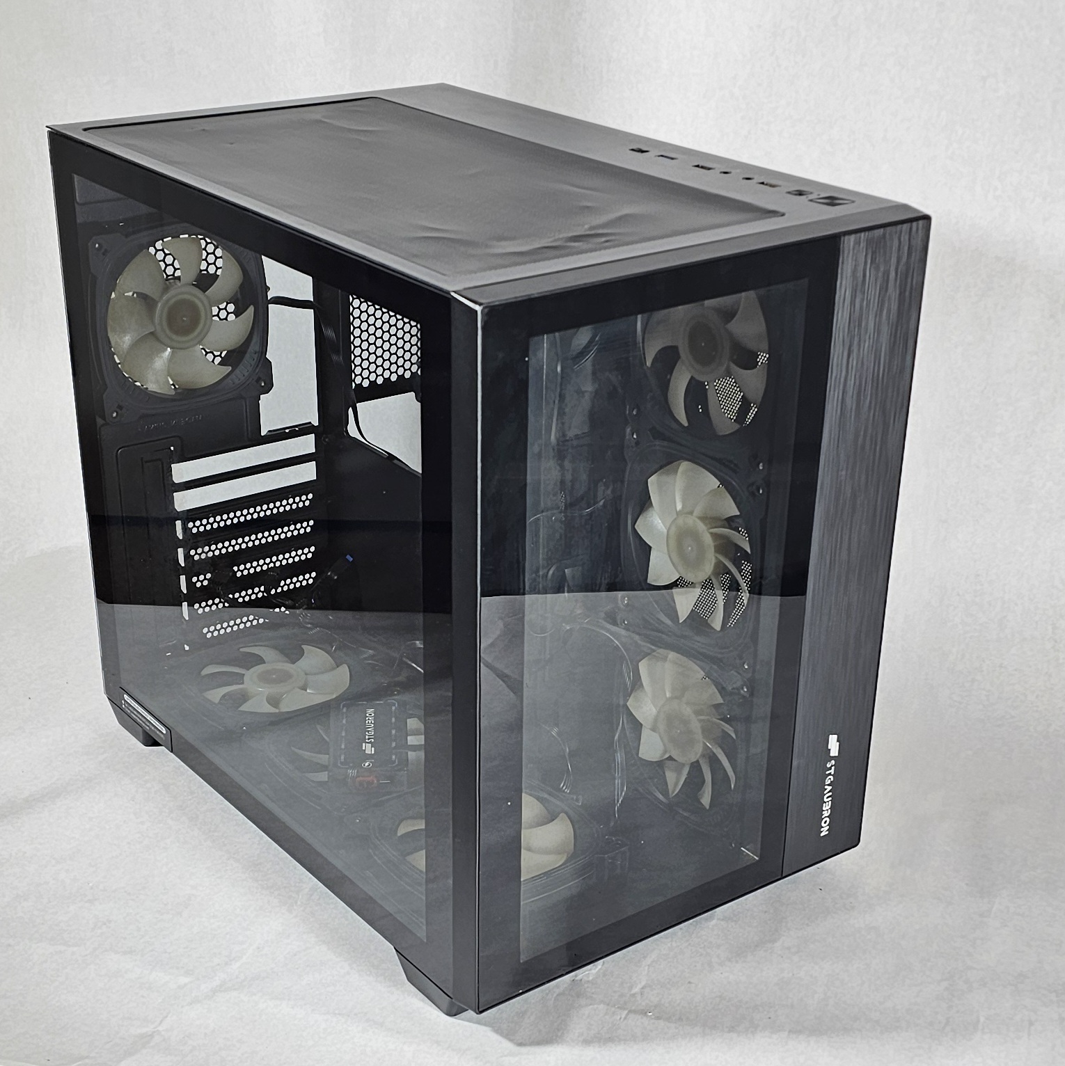 STGAUBRON PC Case with 7 RGB Fans and Fan Controller