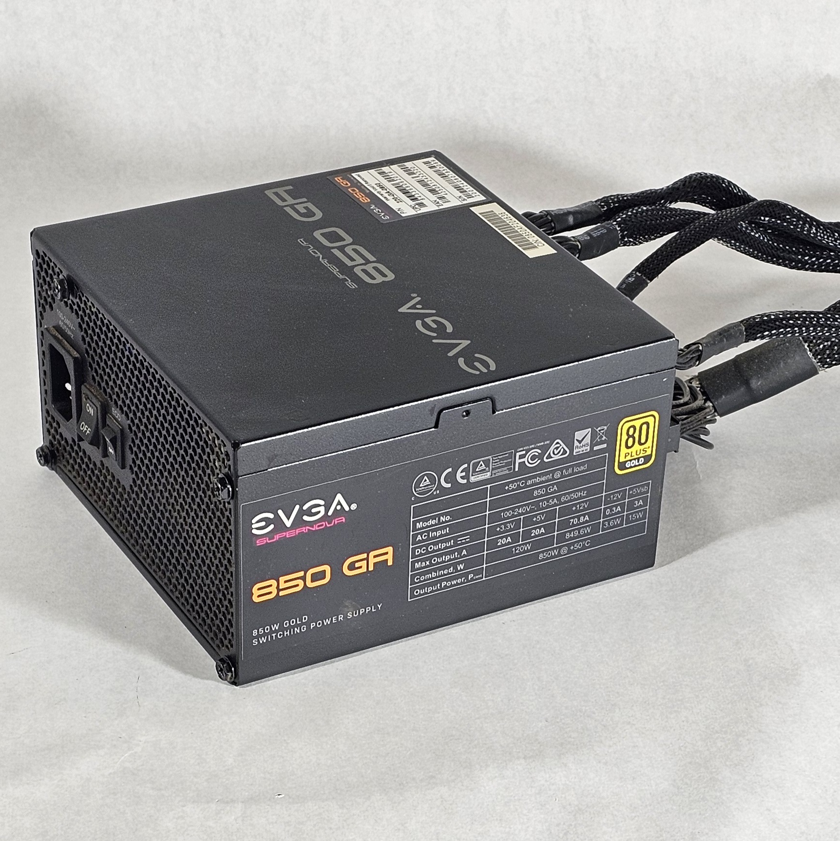 750 Watt PSU 80 PLUS GOLD EVGA 850GA Power Supply