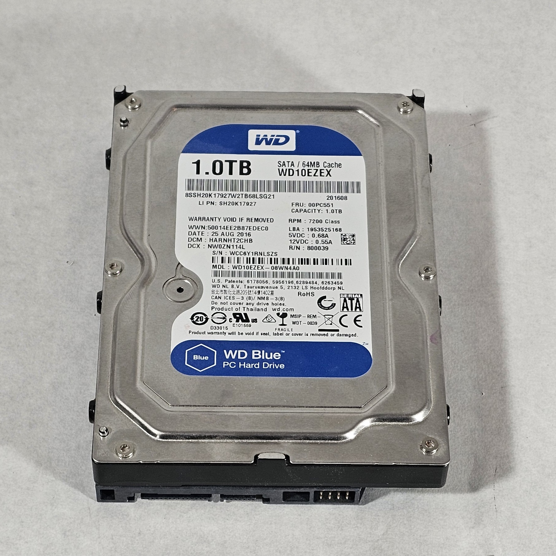 1TB 3.5" WD BLUE Hard Drive WD10EZEX