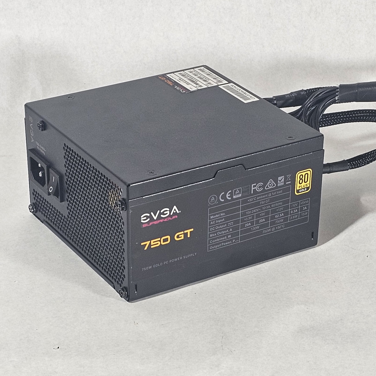 750 Watt PSU 80+ GOLD EVGA 750 GT Power Supply