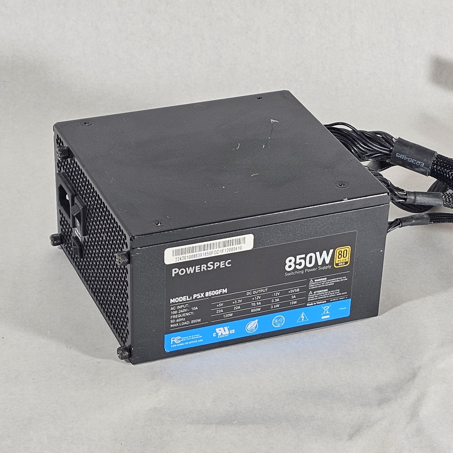 850 Watt PSU PowerSpec 80+ GOLD Power Supply
