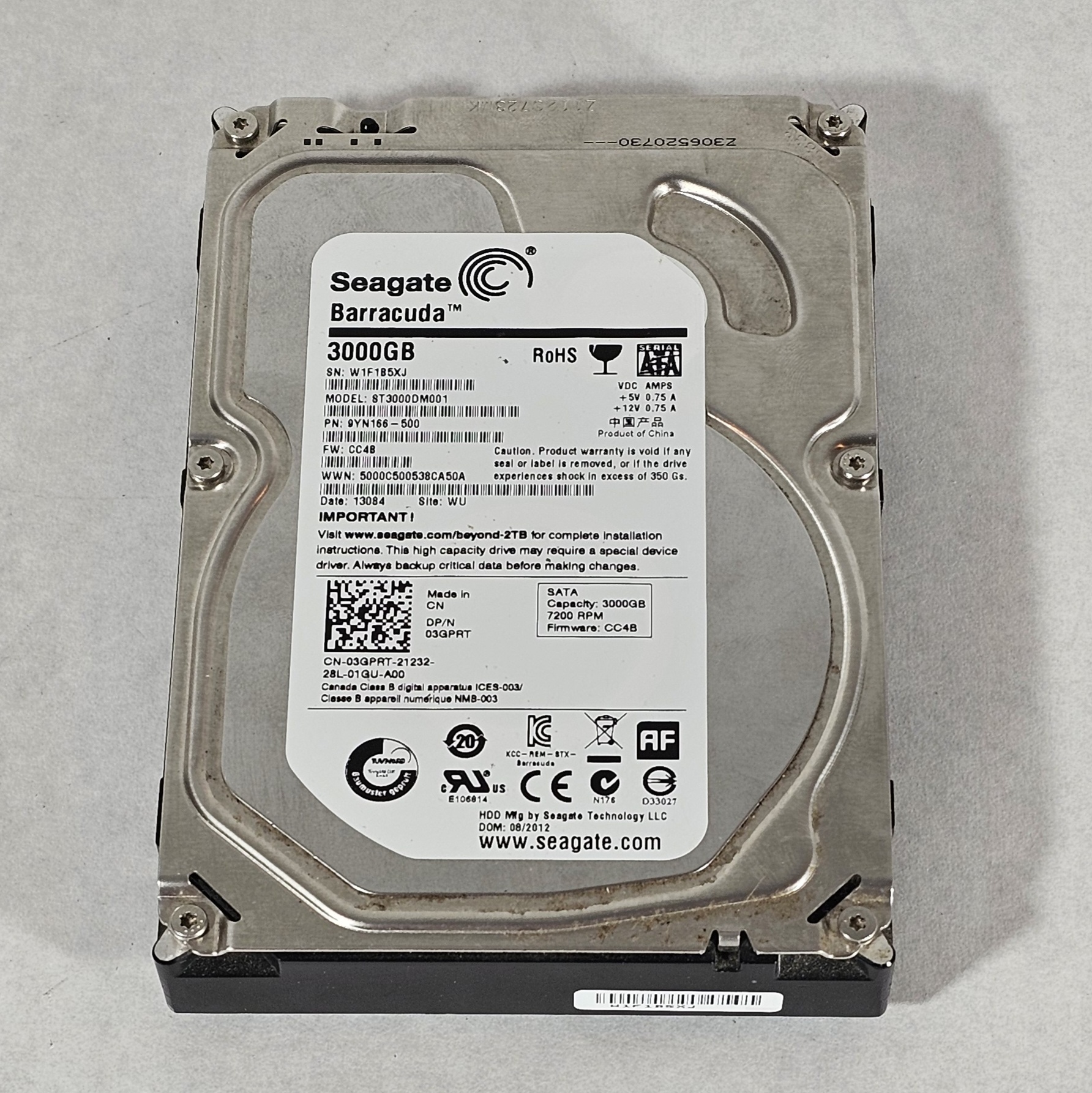 3TB 3.5" HDD Hard Drive Seagate Barracuda - Fully Tested