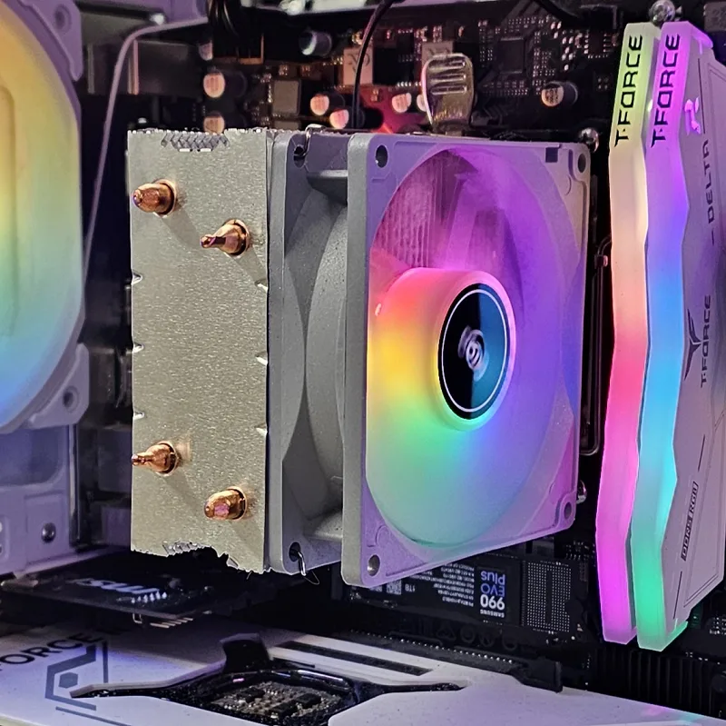 AIGO CPU Cooler with WHITE RGB Fan