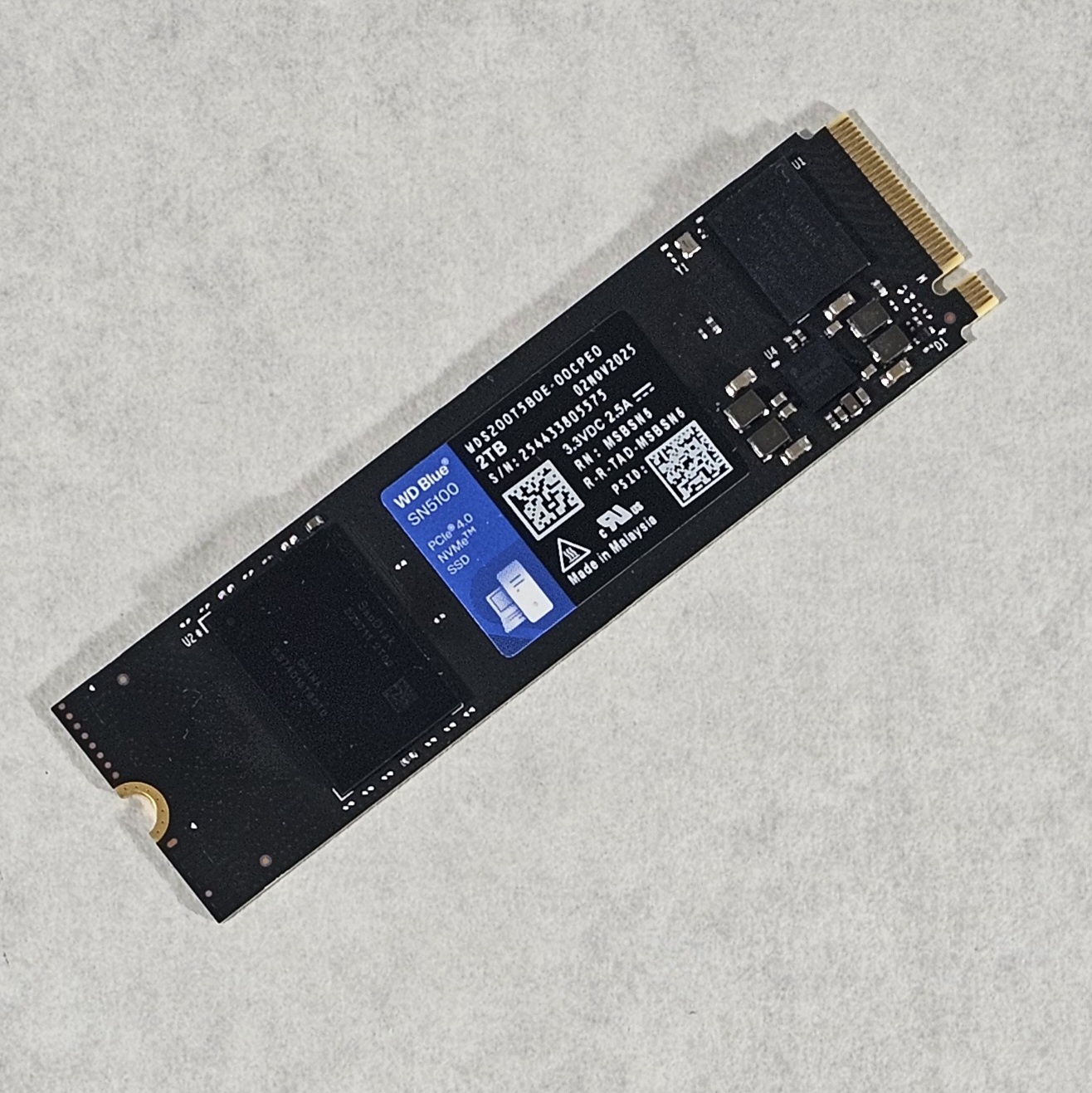 2TB NVMe M.2-317 SSD Gen 4 WD Blue SN5100 - Like New
