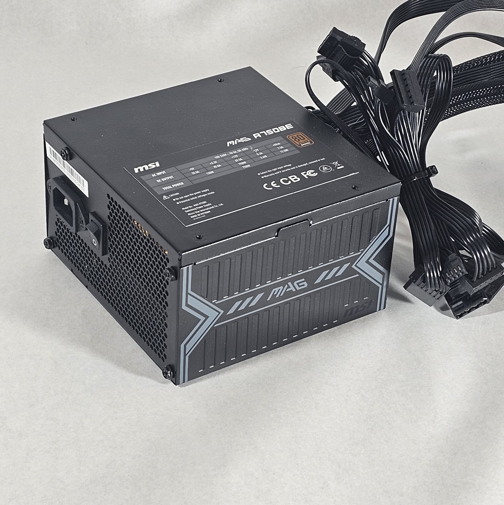 750 Watt PSU - MSI MAG A750BE Modular Power Supply