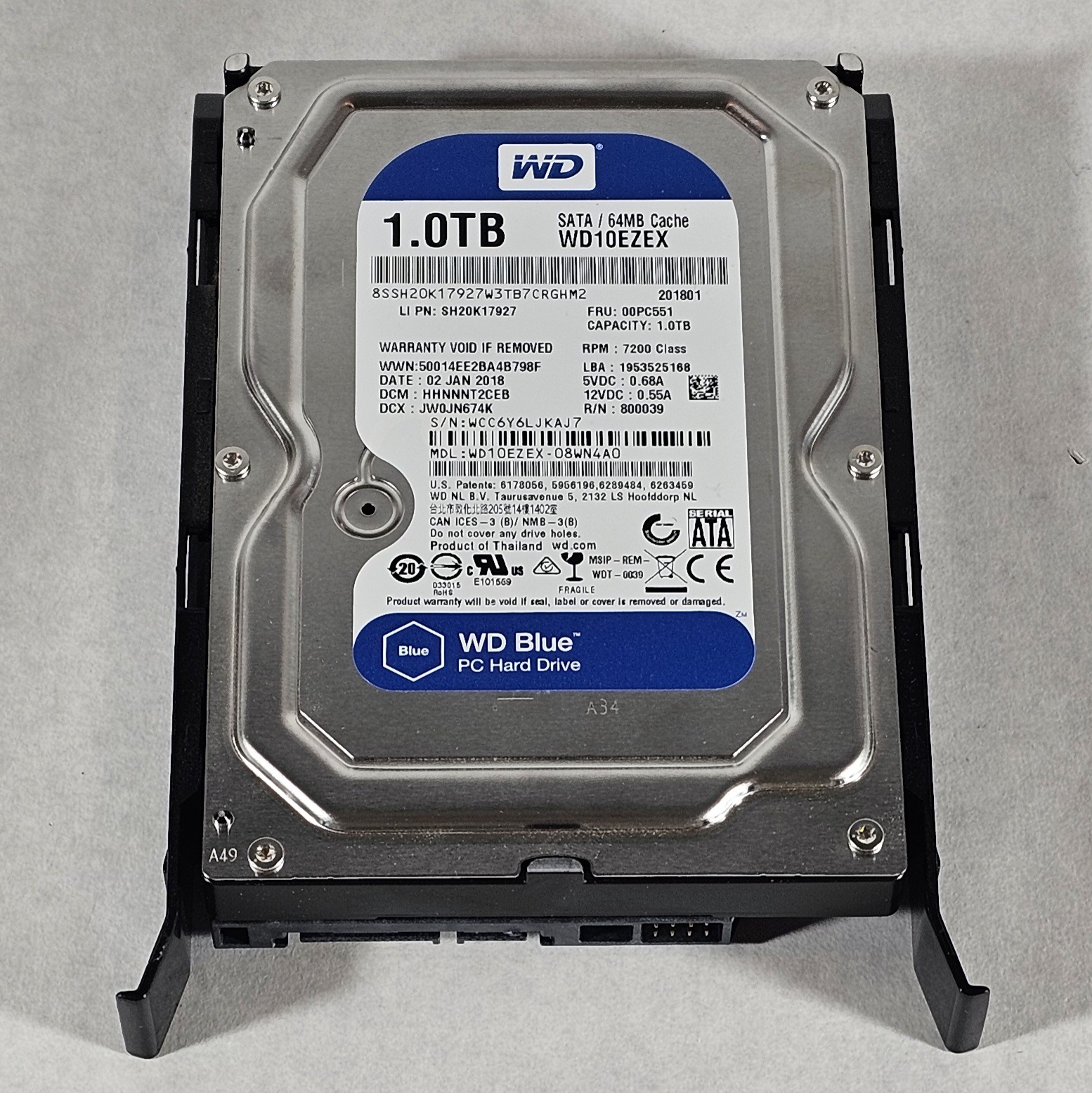 1TB 3.5" Hard Drive WD BLUE