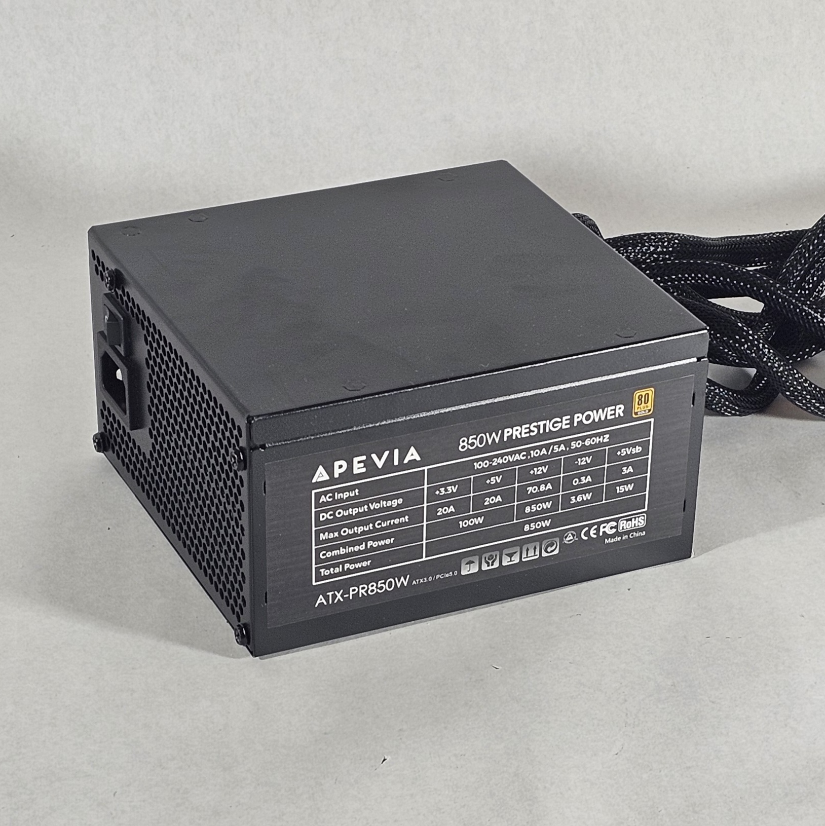 850 Watt PSU 80+ GOLD APEVIA 850W Prestige Power Supply - Ready to Ship