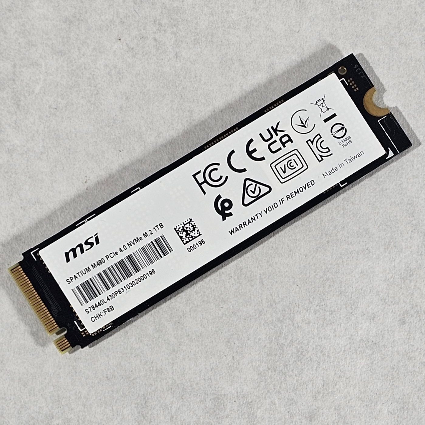 1TB NVMe M.2 SSD MSI Spatium M480 PCIe 4.0 Gen4