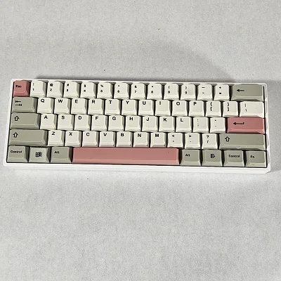 Pink White and Gray Mechanical Wireless Keyboard