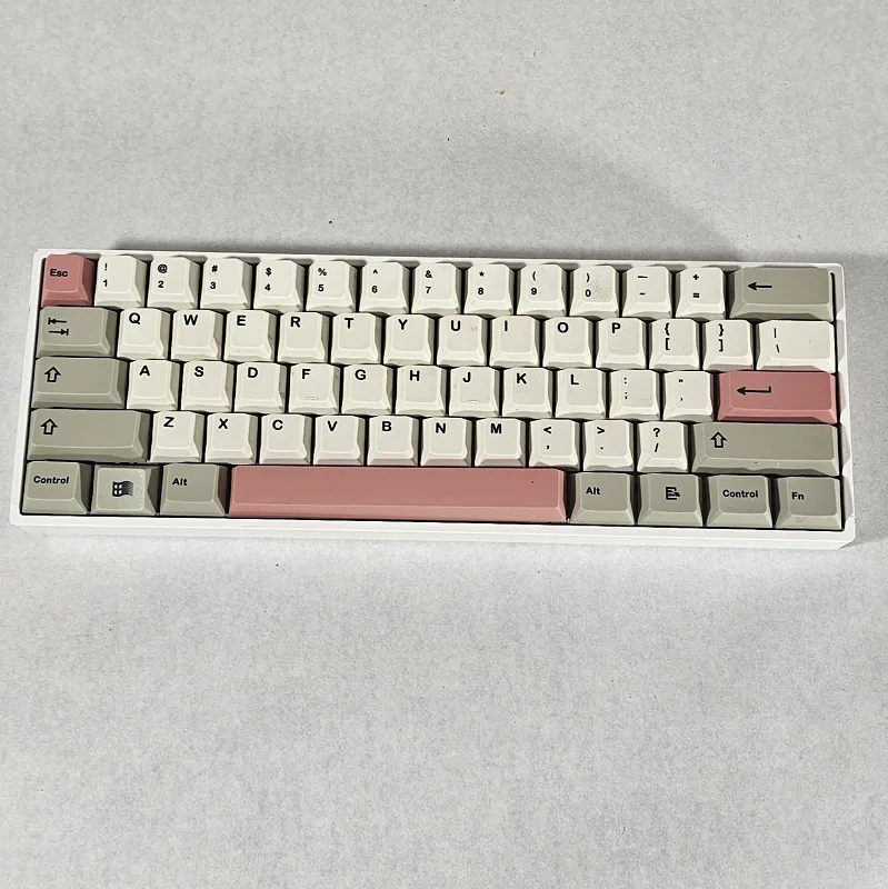 Pink White and Gray Mechanical Wireless Keyboard