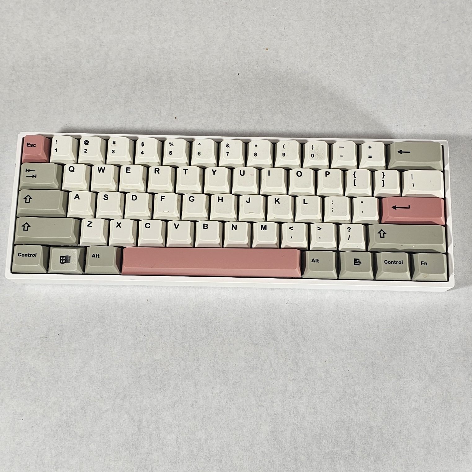 Pink White and Gray Mechanical Wireless Keyboard