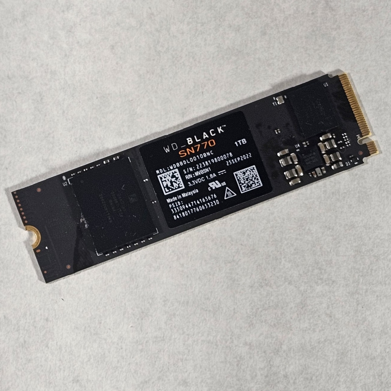 1TB NVMe M.2 SSD WD Black SN770