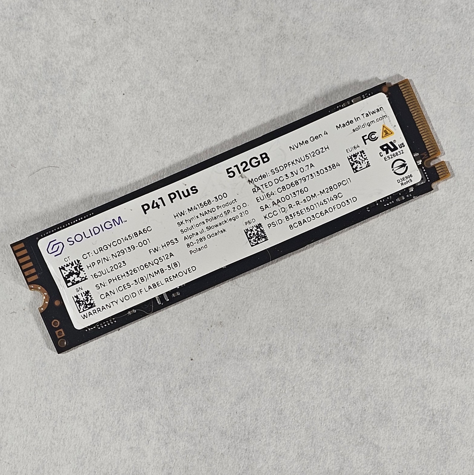 512GB NVMe M.2 SSD